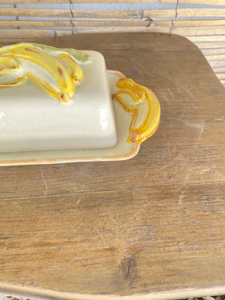 Beurrier En Céramique Avec Couvercle Motif Tournesol Jaune - Beurrier Design Naturel, Cadeau Cuisine Élégant