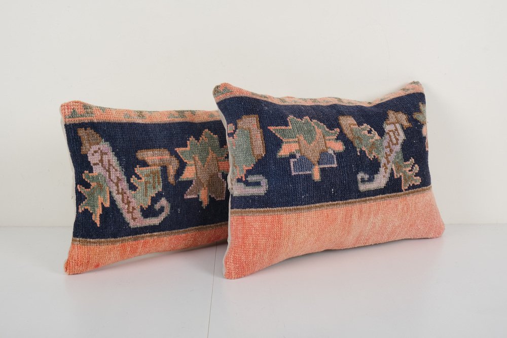 Turkish Wool Rug Cushion Covers, Set of 2 for sale at Pamono