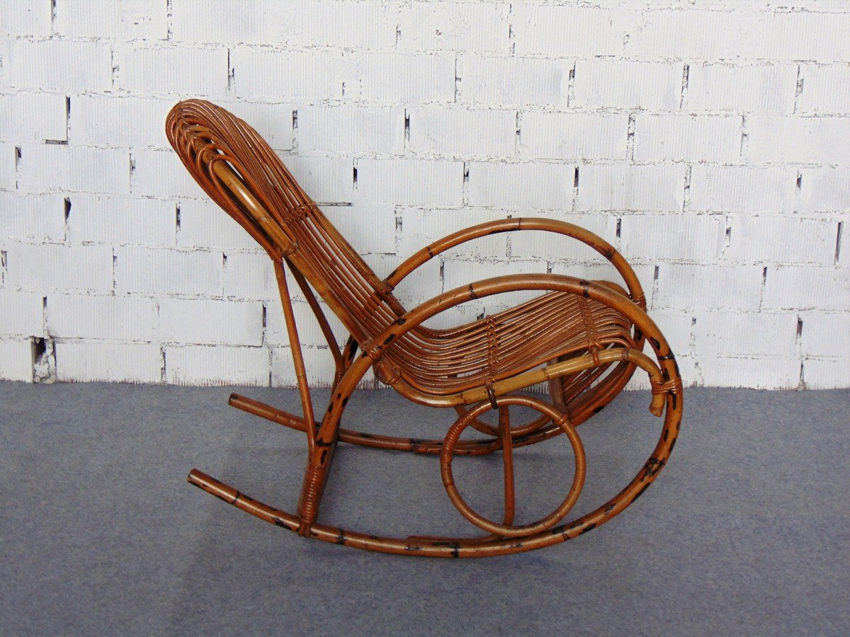 Vintage Schaukelstuhl aus Bambus bei Pamono kaufen