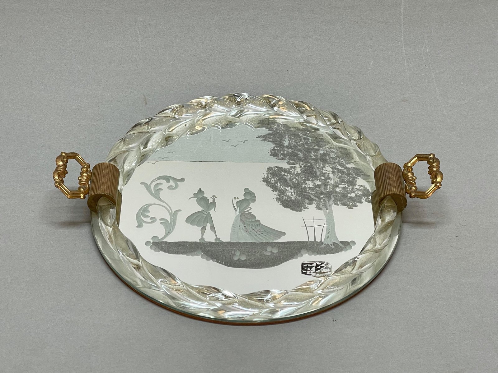 MidCentury Italian Murano Glass Serving Tray by Ongaro & Fuga, Italy, 1950s for sale at Pamono