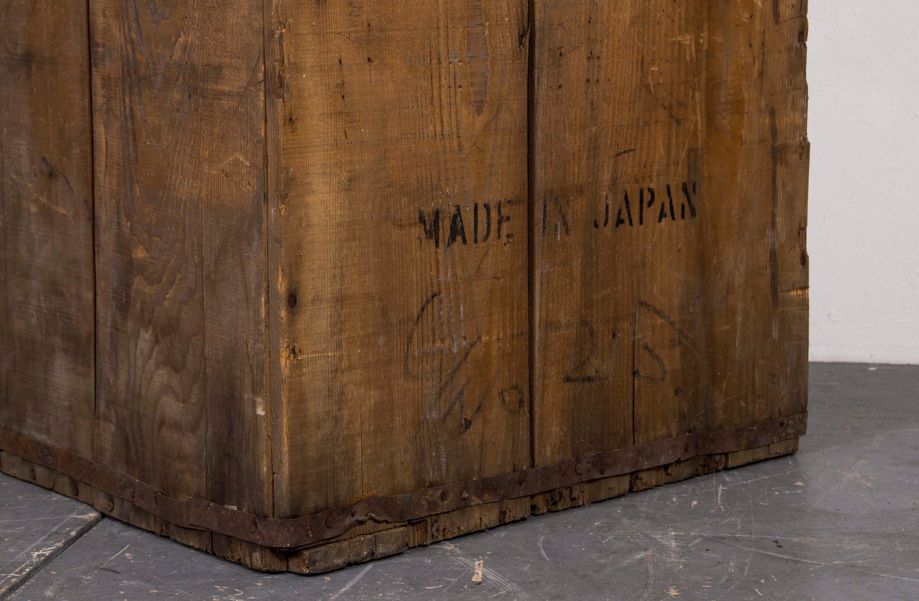 Antique Japanese Wooden Box for sale at Pamono