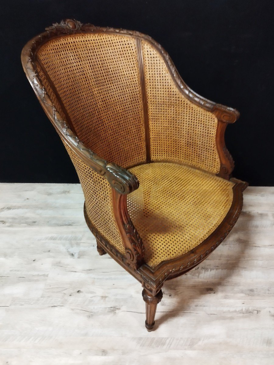Louis XVI Lounge Chair with Footstool for sale at Pamono
