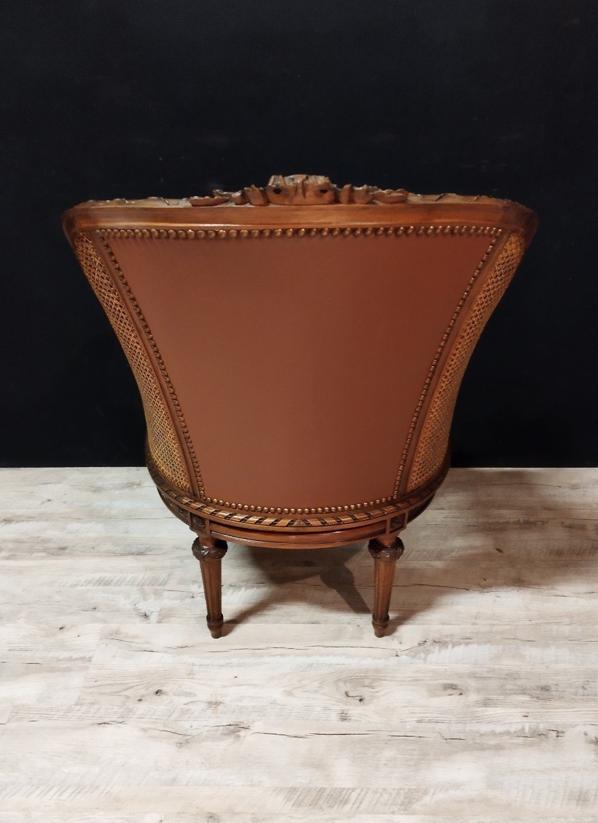 Louis XVI Lounge Chair with Footstool for sale at Pamono