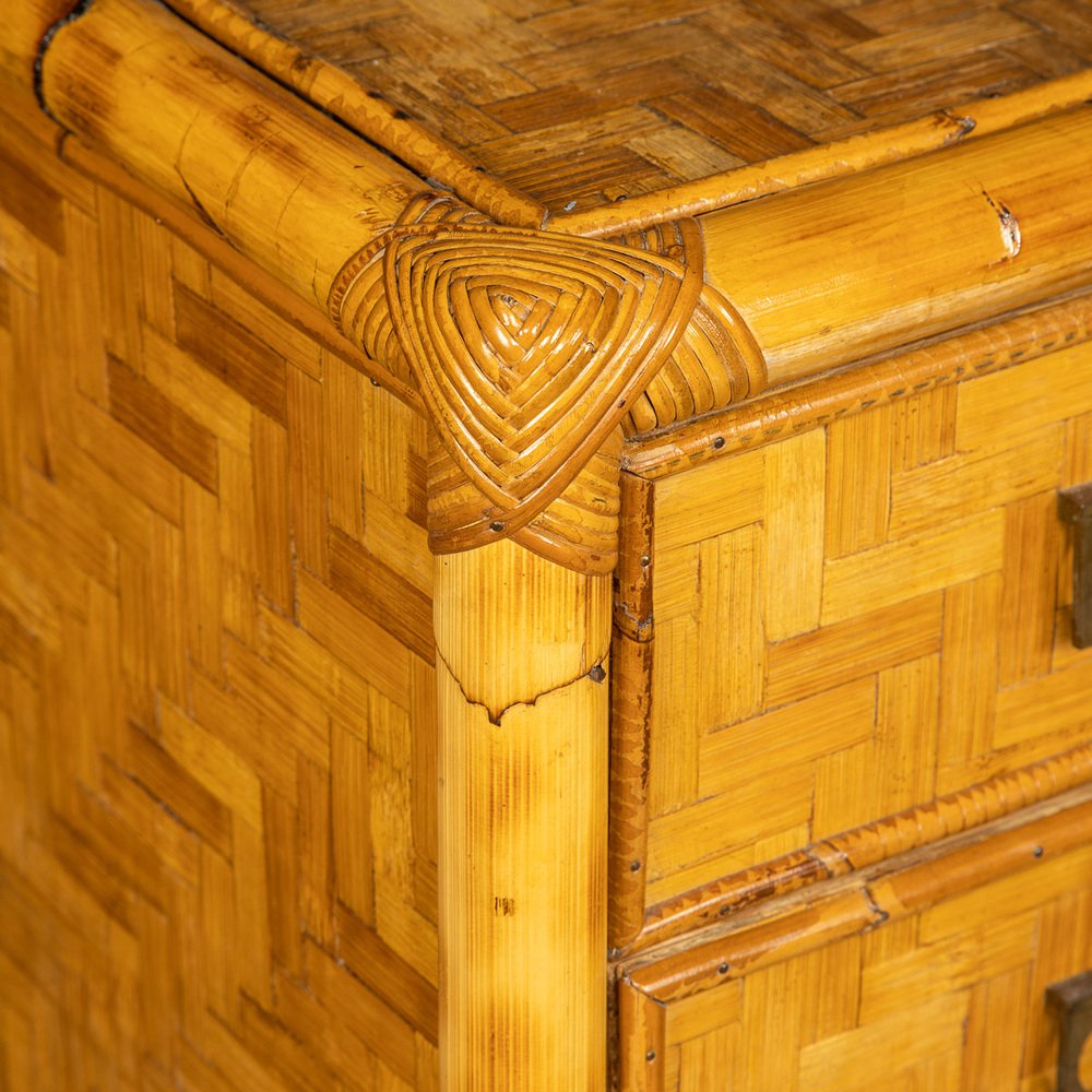 20th Century French Bamboo Chest of Drawers, 1970s for sale at Pamono