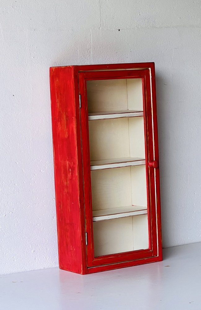 Vintage Wall Unit with Glass Door for sale at Pamono