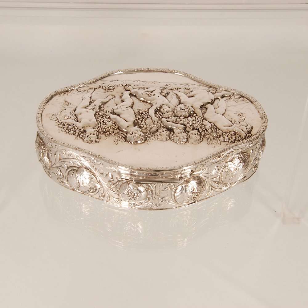 Antique German Jewelry Box in Silver from J.D.Schleißner & Söhne for