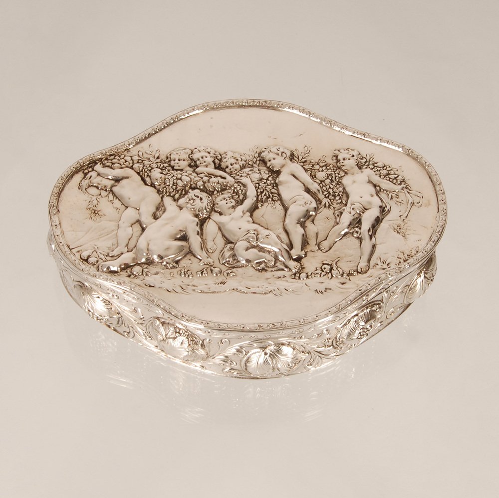 Antique German Jewelry Box in Silver from J.D.Schleißner & Söhne for
