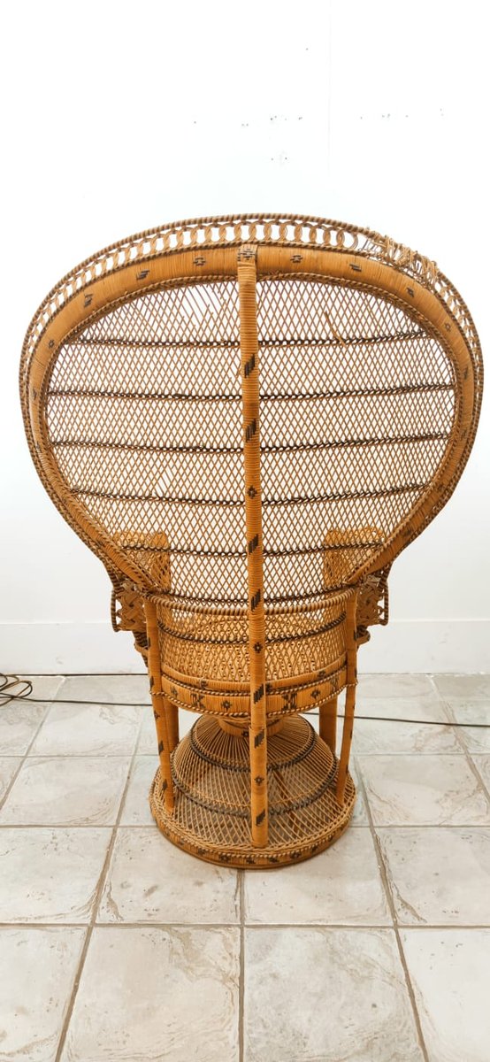 Emmanuelle Peacock Wicker Chair for sale at Pamono