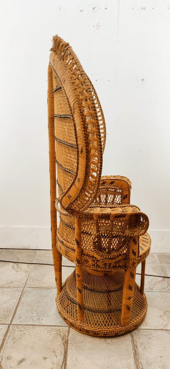 Emmanuelle Peacock Wicker Chair for sale at Pamono