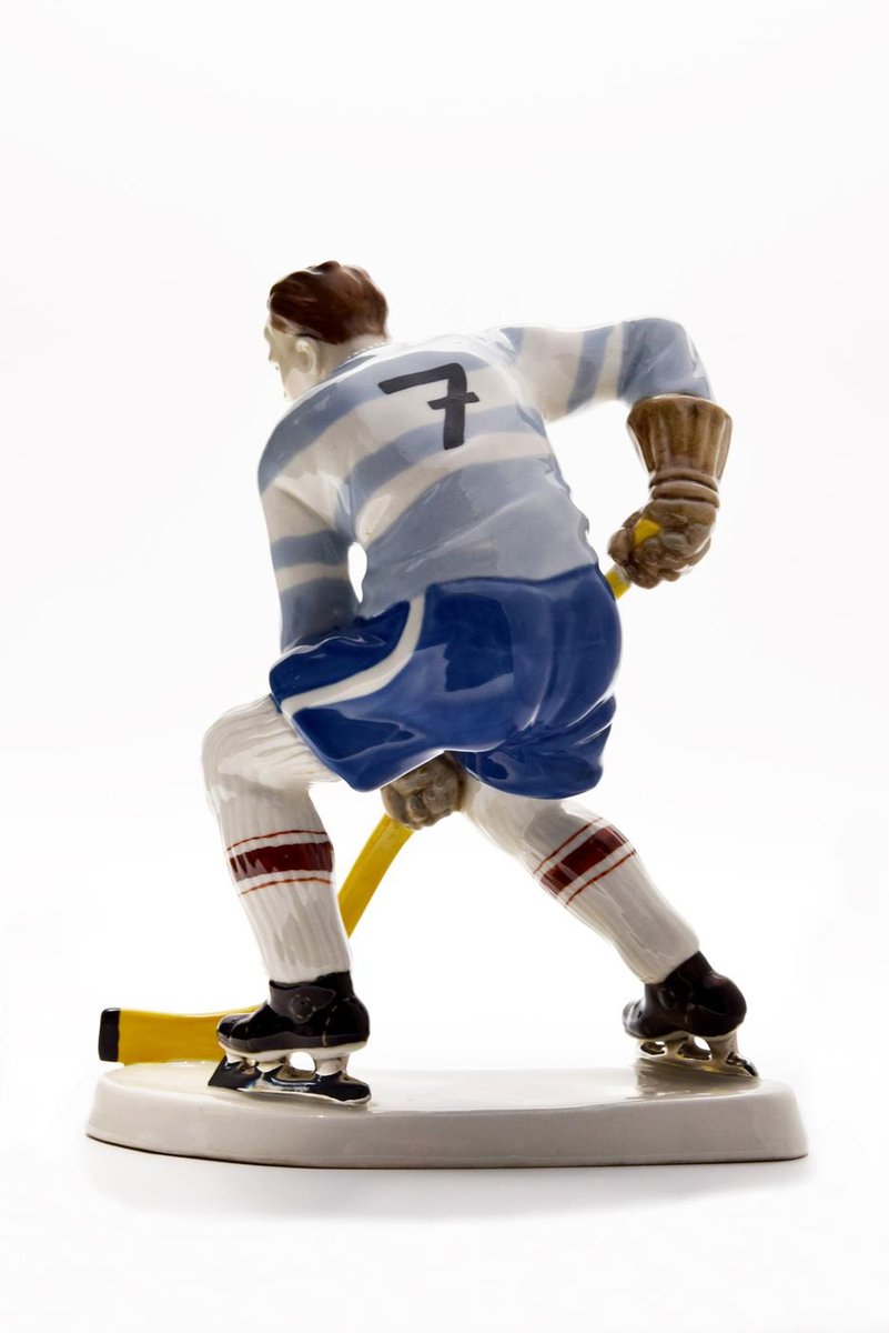 Porcelain Ice Hockey Player Figurine from Royal Dux, 1947 for sale at