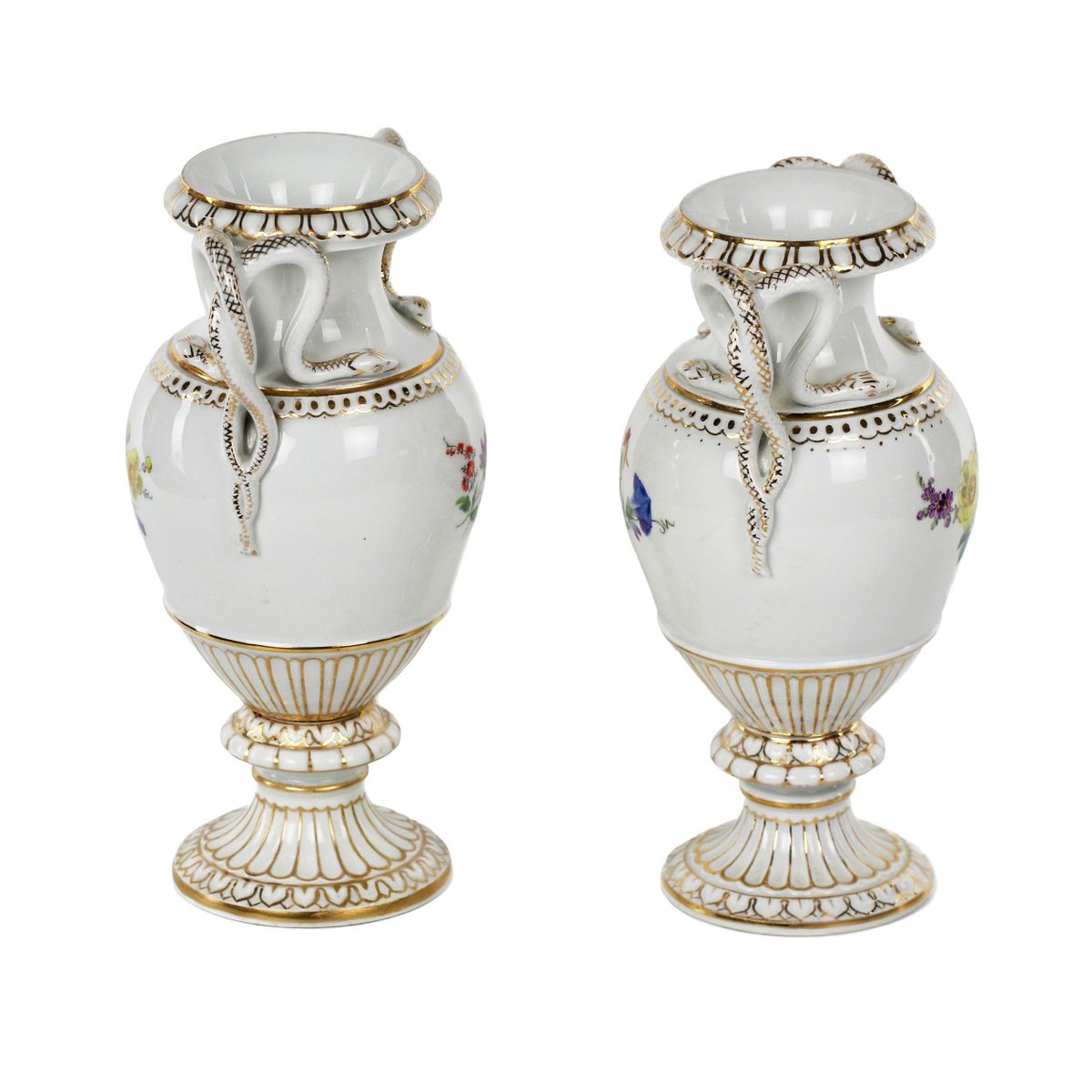 Meissen Porcelain Vases, Set of 2 for sale at Pamono