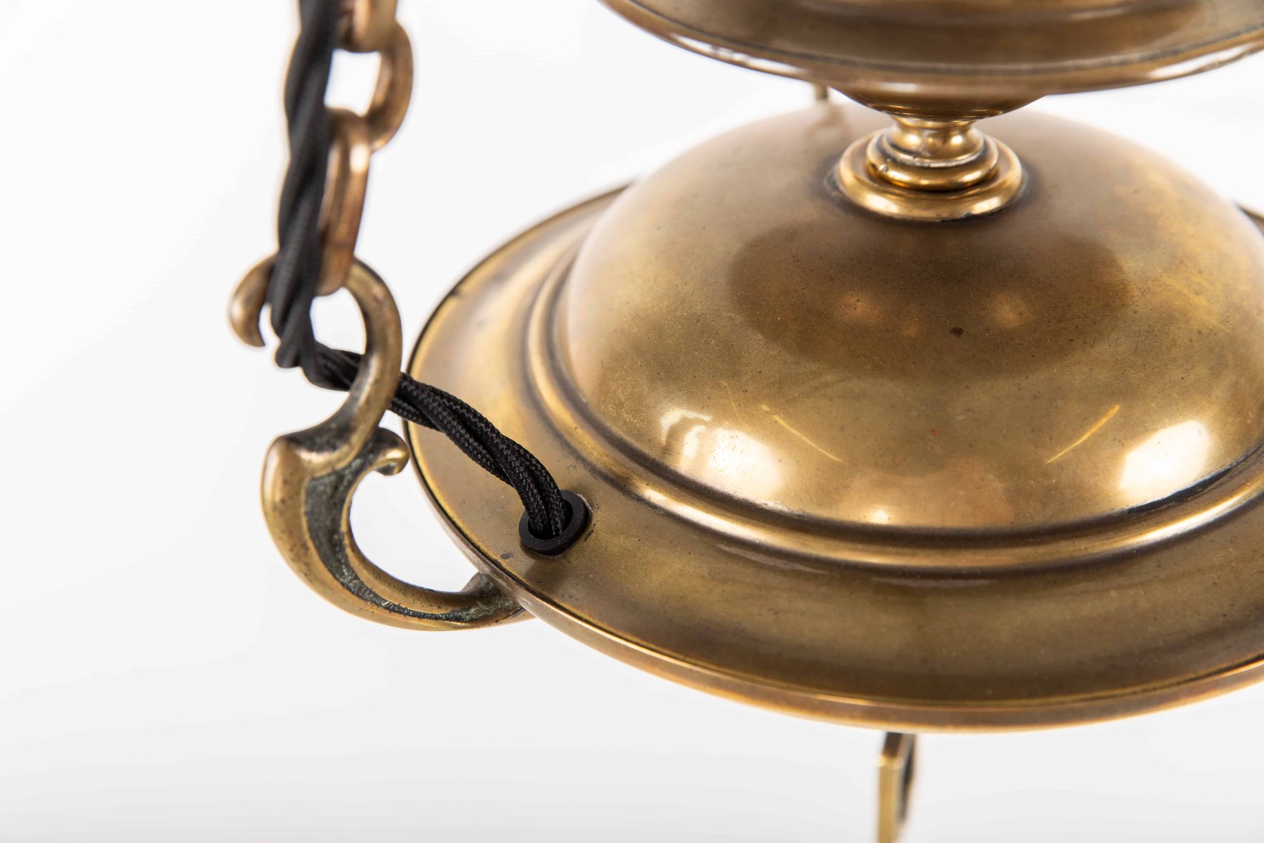 Brass and Cut Glass Sanctuary Lamp for sale at Pamono