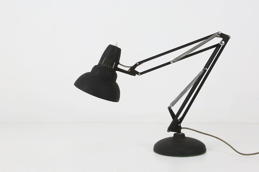 Black Industrial Desk Lamp, 1930s for sale at Pamono