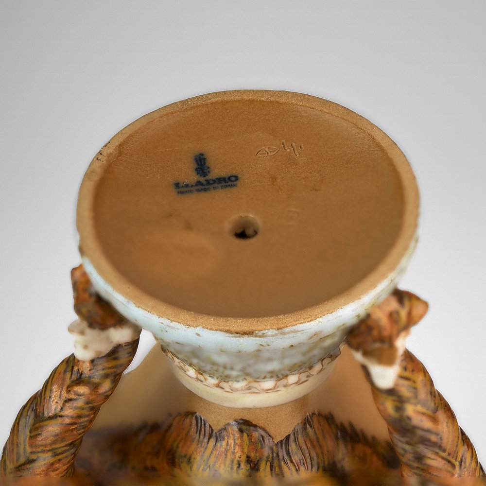 Vase fleurs en porcelaine de Lladro, annes 1970