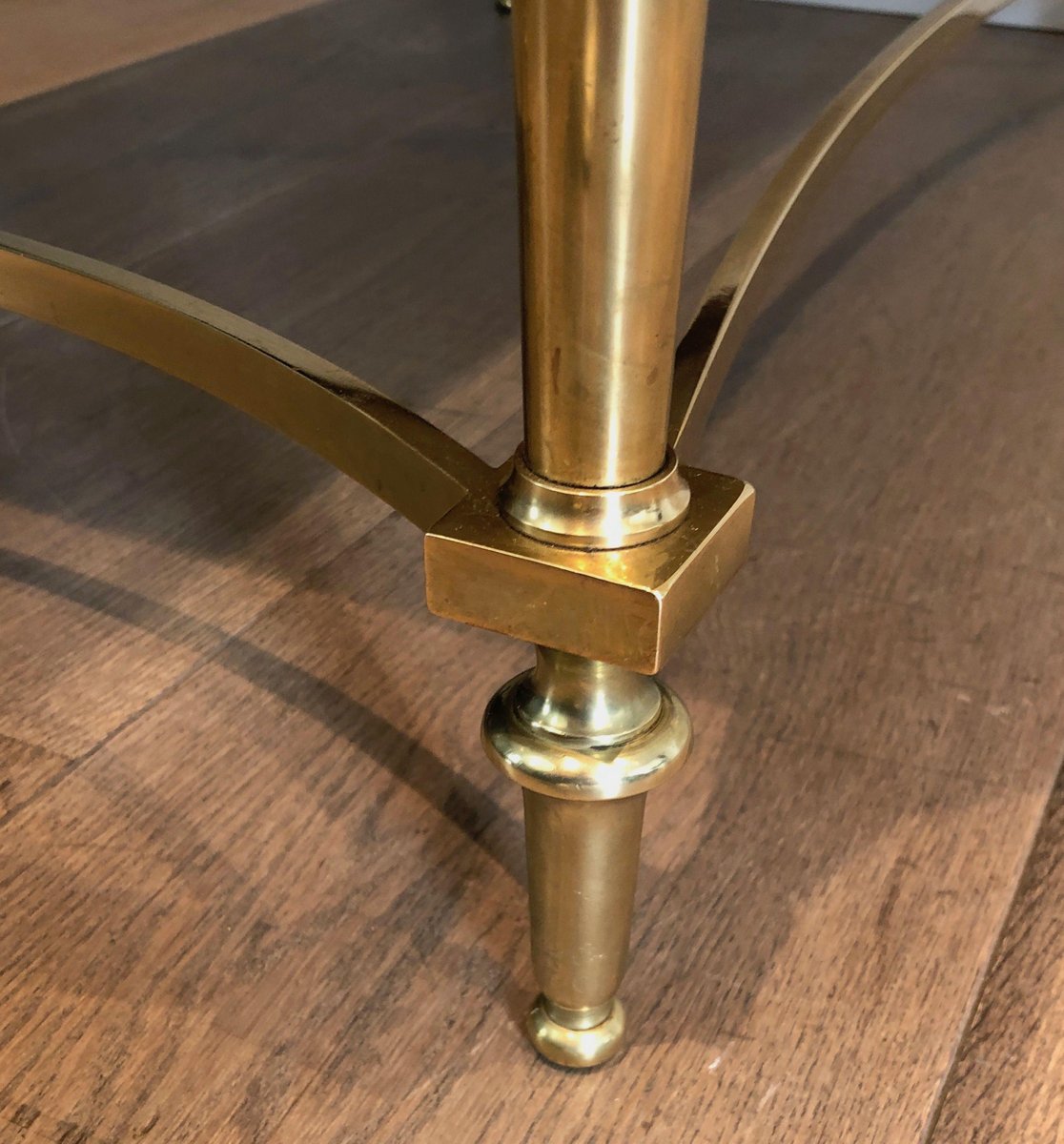 White Marble Brass Coffee Table for sale at Pamono