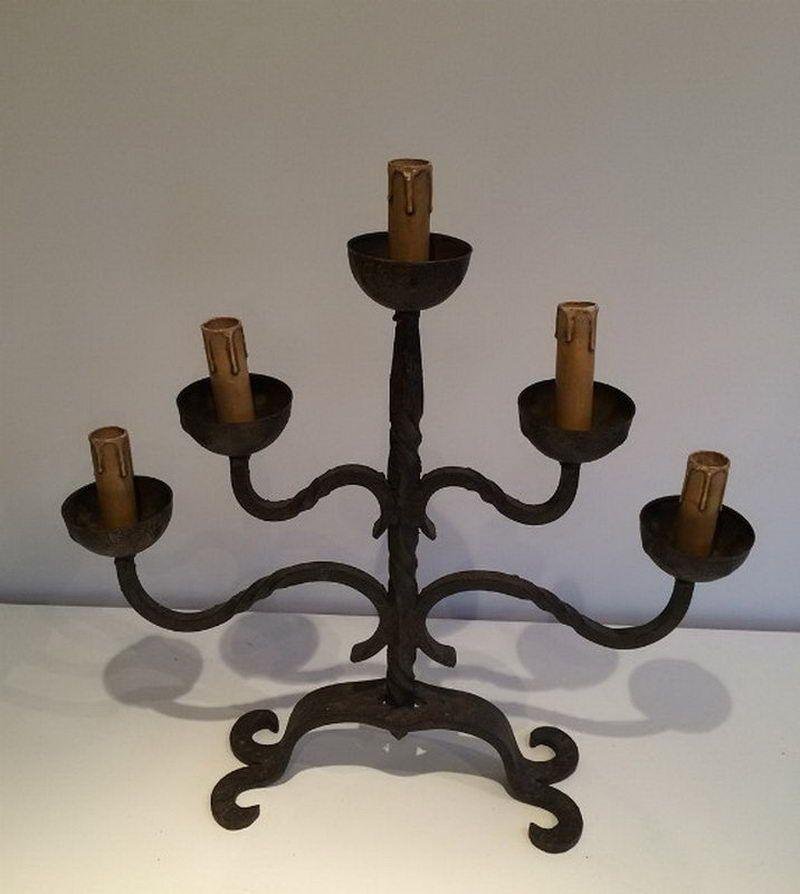 Wrought Iron Candelabras, Set of 4 for sale at Pamono