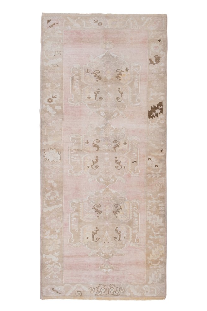 Large Vintage Handwoven Colored Karapinar Rug for sale at Pamono