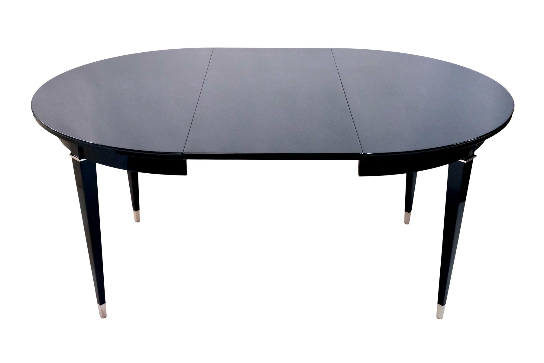 Art Deco French Black Lacquer Round Dining Table, 1930s for sale at Pamono