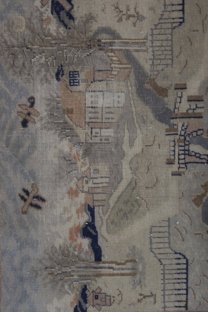 Vintage Turkish Village Pictorial Rug for sale at Pamono