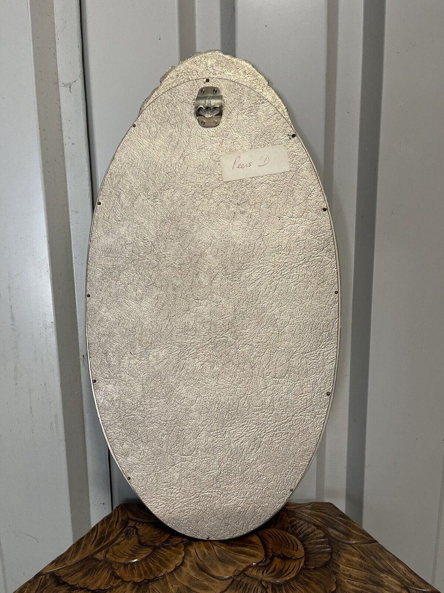 Vintage Ornate Gold Gilded Plaster Oval Mirror for sale at Pamono