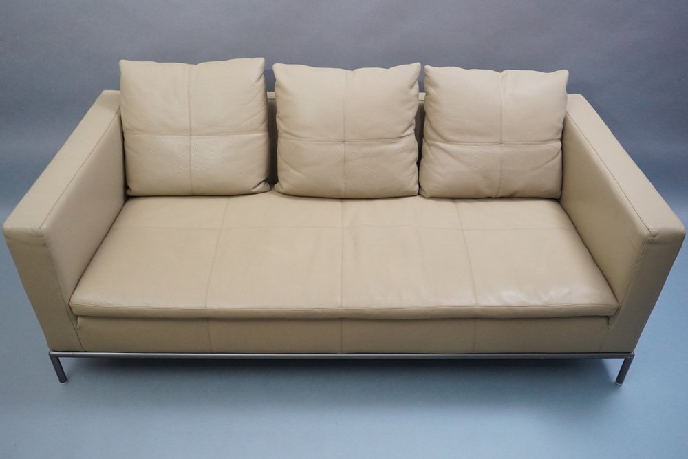 Cream Beige Leather Sofa by Antonio Citterio for B&b Italia, 2000s for