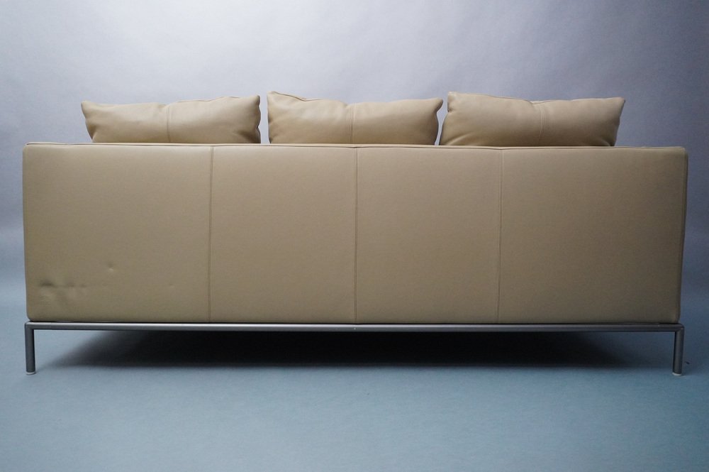 Cream Beige Leather Sofa by Antonio Citterio for B&b Italia, 2000s for