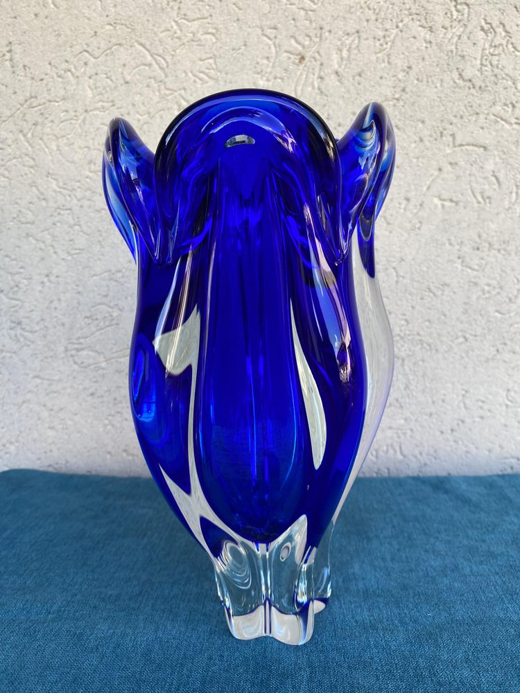 Vintage Blue Glass Vase