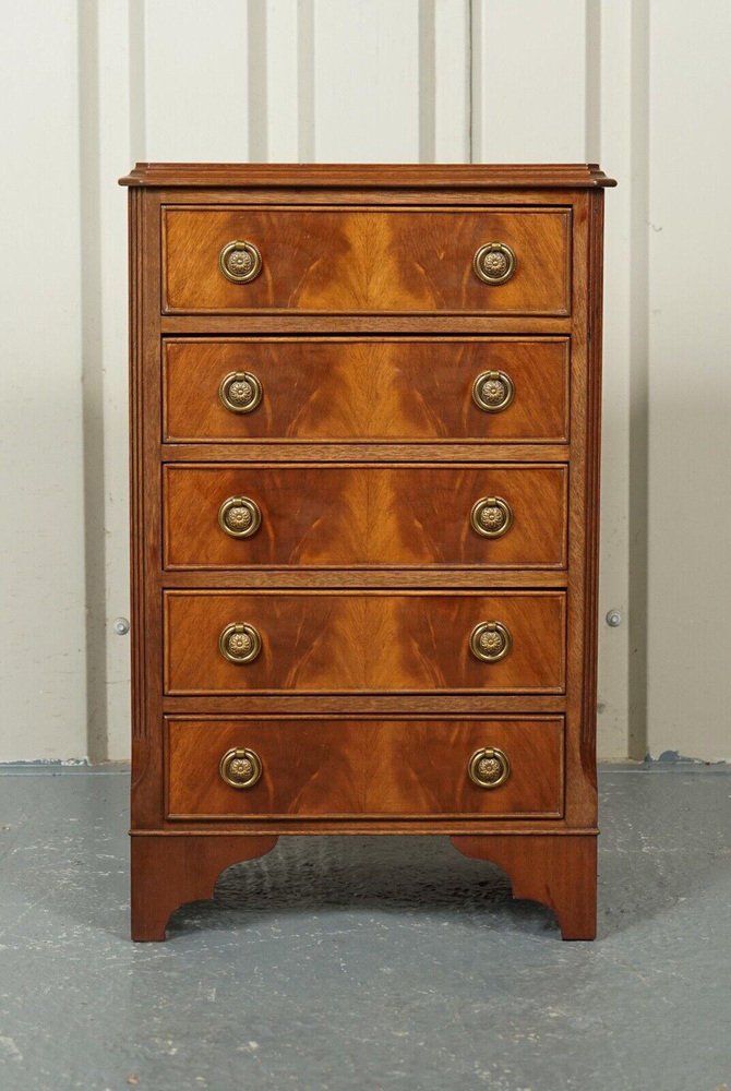 Antique Mahogany Chest of Drawers with Brass Handles for sale