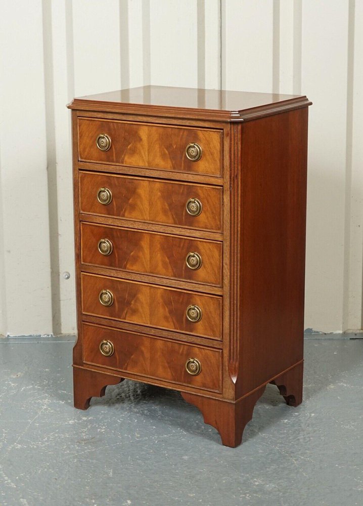 Antique Mahogany Chest of Drawers with Brass Handles for sale