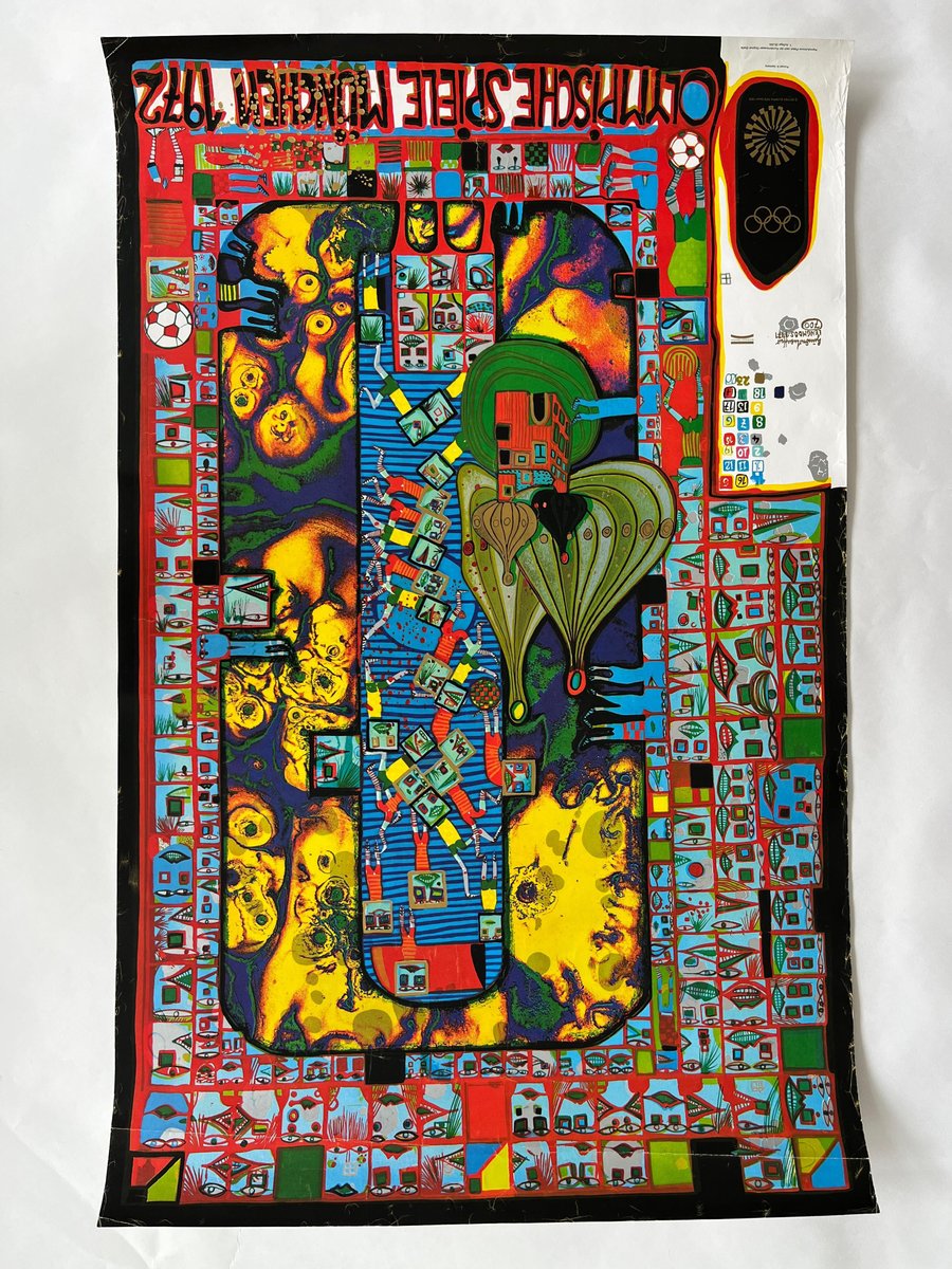 Munich Olympic Games Poster by Friedensreich Hundertwasser, 1972 for