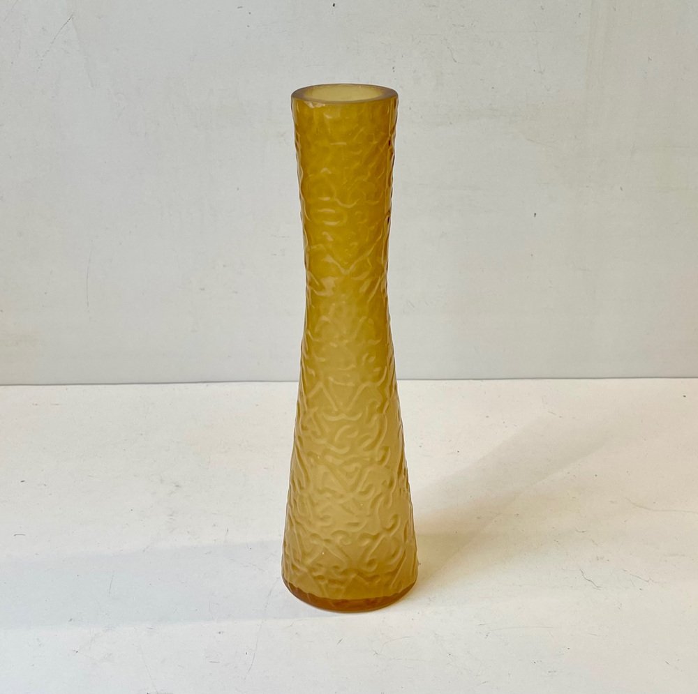 Honey Yellow Glass Vase by Geoffrey Baxter for Whitefriars, 1970s for