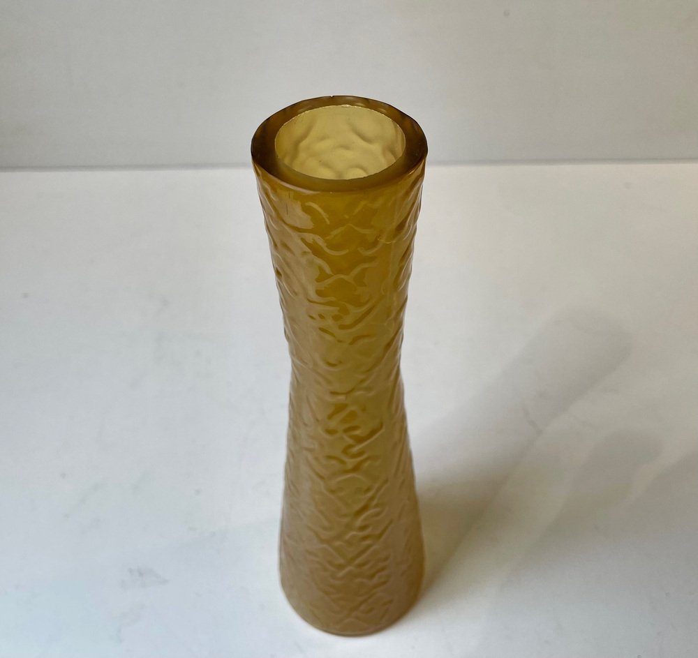 Honey Yellow Glass Vase by Geoffrey Baxter for Whitefriars, 1970s for