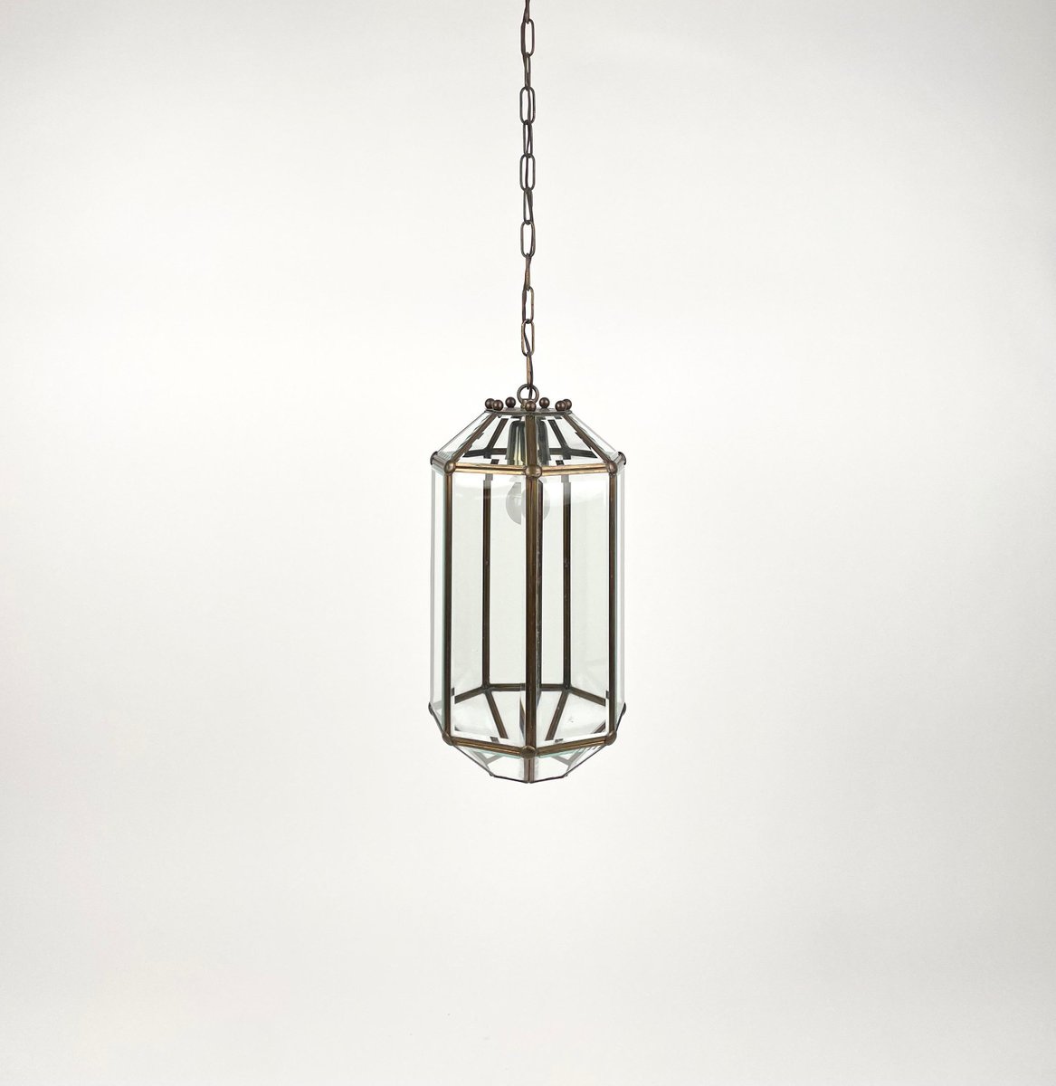 Lampada a sospensione vintage Lanterna in ottone e bronzo