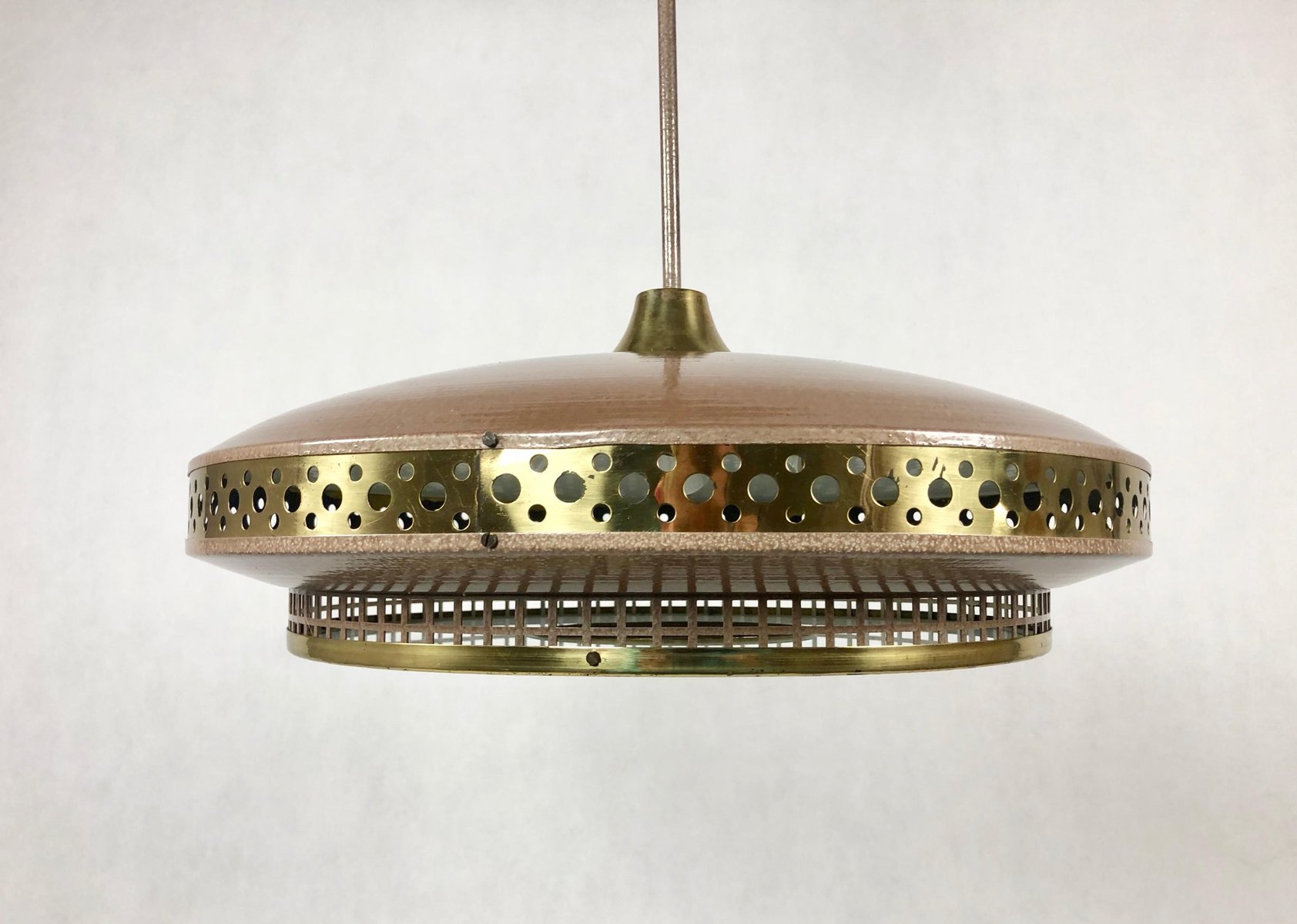 Suspension Lampe UFO Vintage Marlin – Années 1960, Style Bauhaus, Couleur Argent