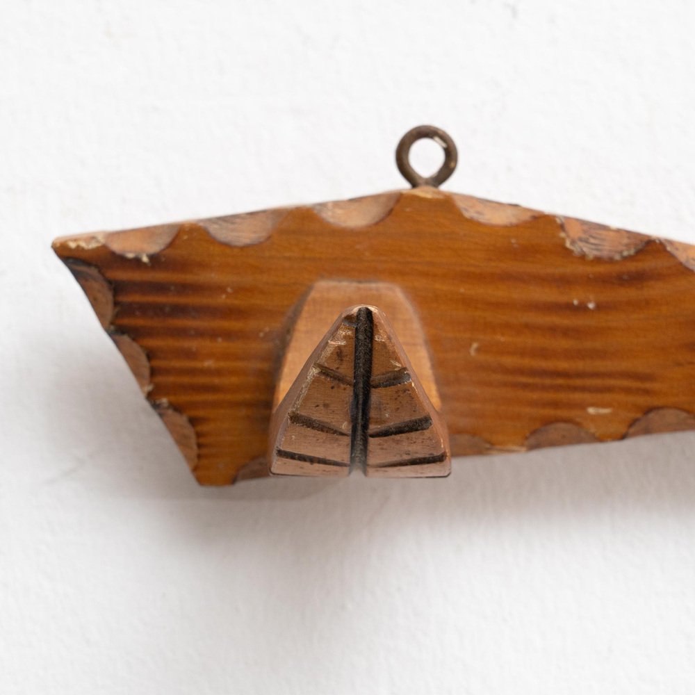MidCentury Modern Spanish Wooden Coat Hanger, 1950s for sale at Pamono