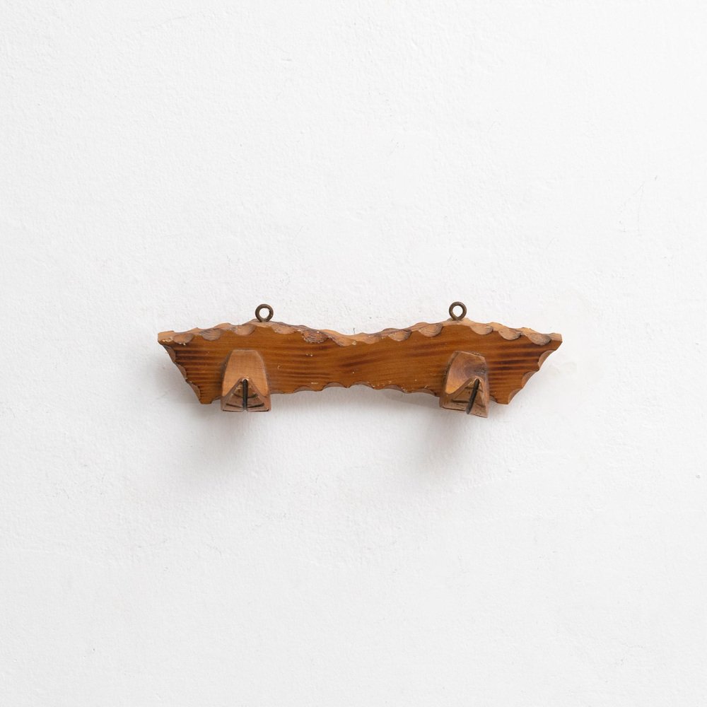 MidCentury Modern Spanish Wooden Coat Hanger, 1950s for sale at Pamono