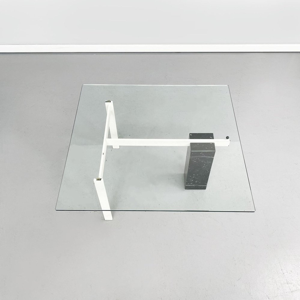 Tavolino Da Caffè Quadrato In Vetro Temperato 68x68 Cm - Design Moderno, Gambe In Metallo, Per Soggiorno E Piccoli Spazi - 2