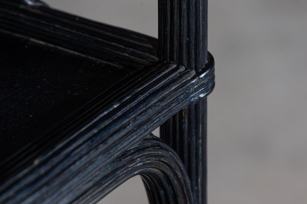 Large Black French Reeded Etagere, 1950s for sale at Pamono