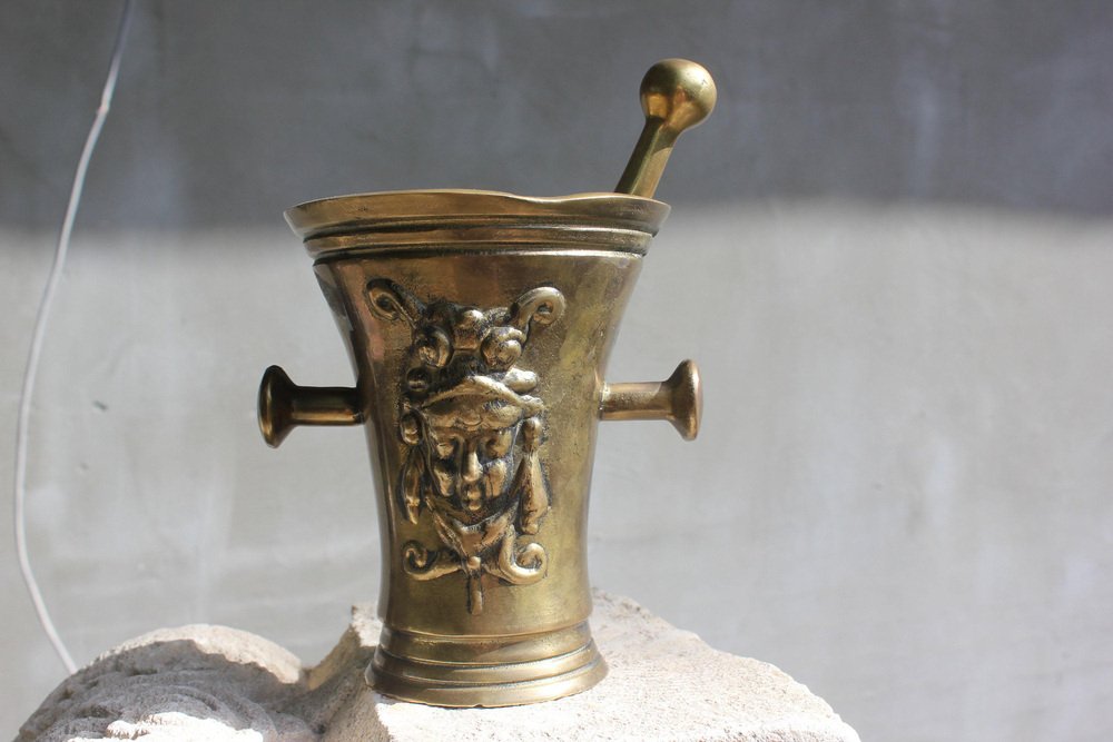 Messing Mörser Gewürz Handmühle und Stößel, Liebe Kochgeschenk, Küche ...