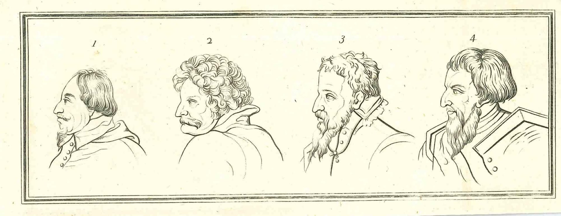 Thomas Holloway, Heads of Men, Incisione originale, 1810 in vendita su ...