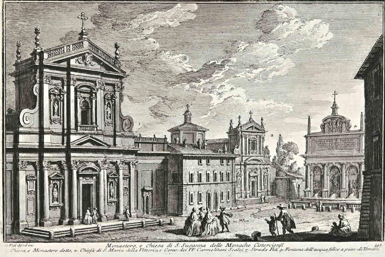 Nach Giuseppe Vasi, Monastero e Chiesa di S.Susanna delle Monache