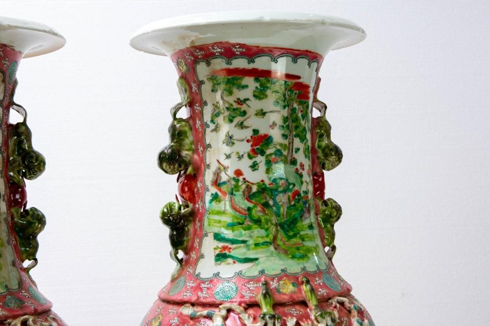 Chinese Rose Porcelain Vases, Set of 2 for sale at Pamono