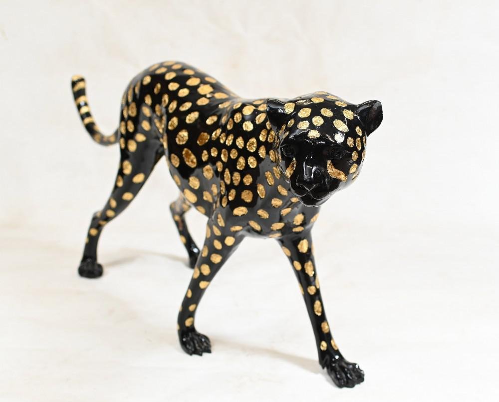 Statue Panthère Noire Art Déco en Bronze en vente sur Pamono