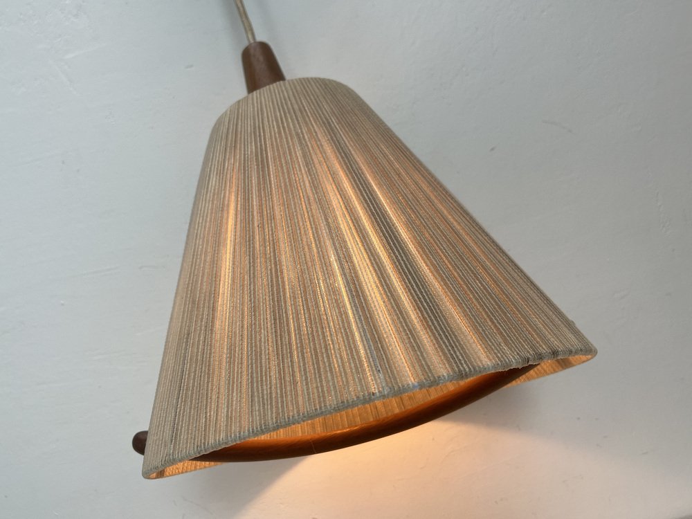 Lampe à Suspension Mid-Century Type 324 En Teck De Temde 1960s