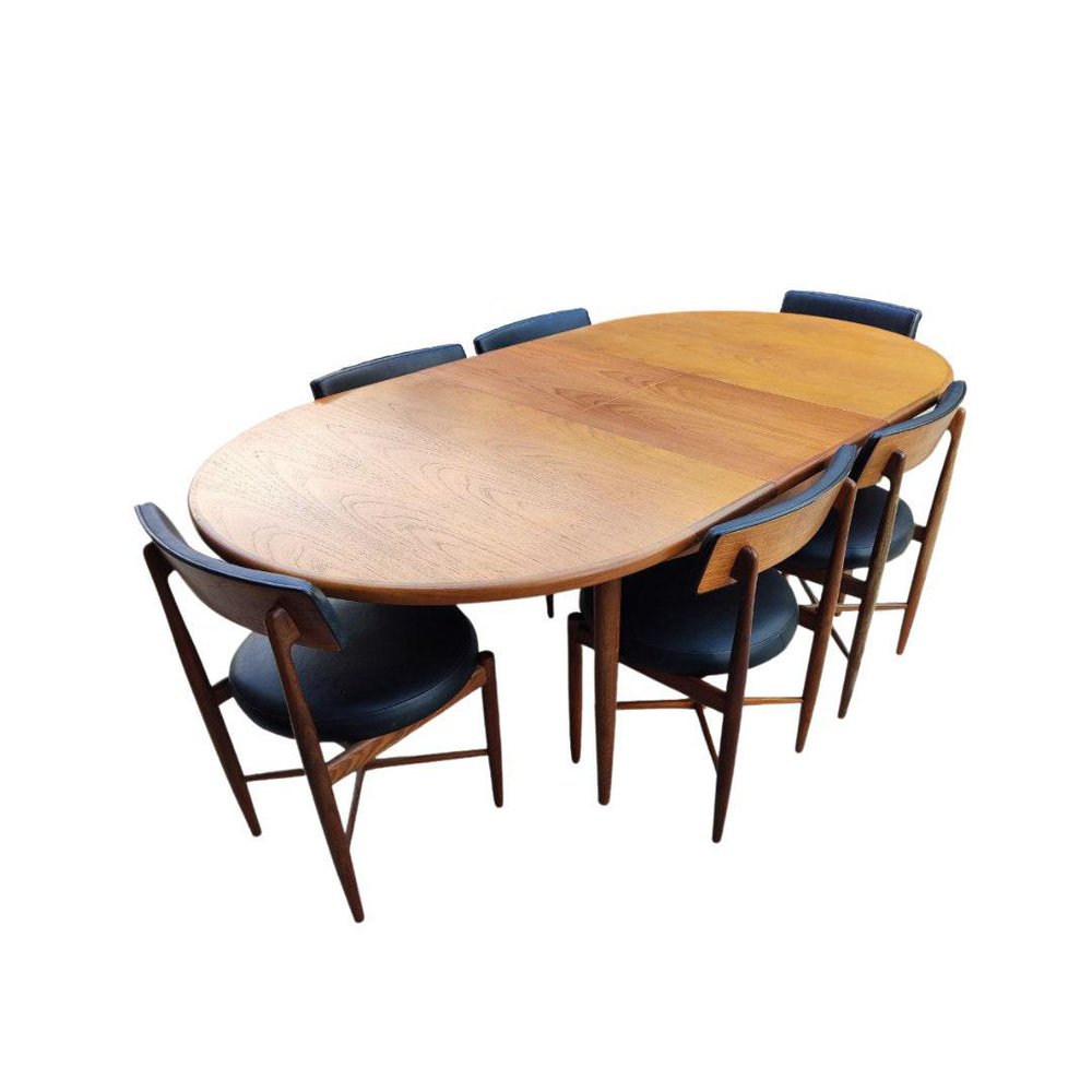 MidCentury Fresco Extending Dining Table & Chairs by Victor Wilkins