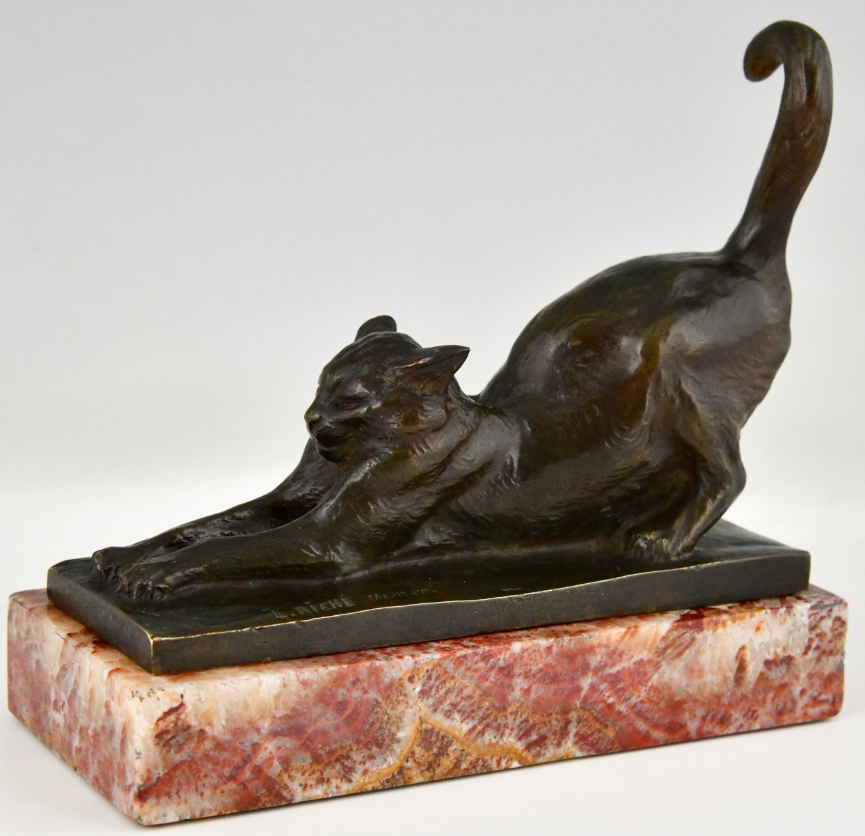 Serre-livres Chat En Pierre Sculptée – Fait Main – Inde – Déco Noire