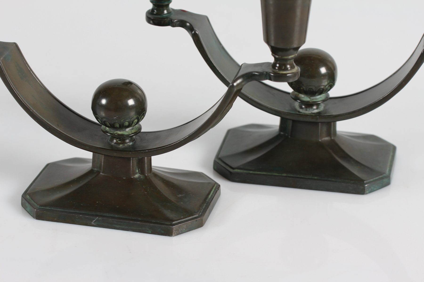 Dänische Art Deco Nr. 156 Kerzenständer aus Metall von Just Andersen ...