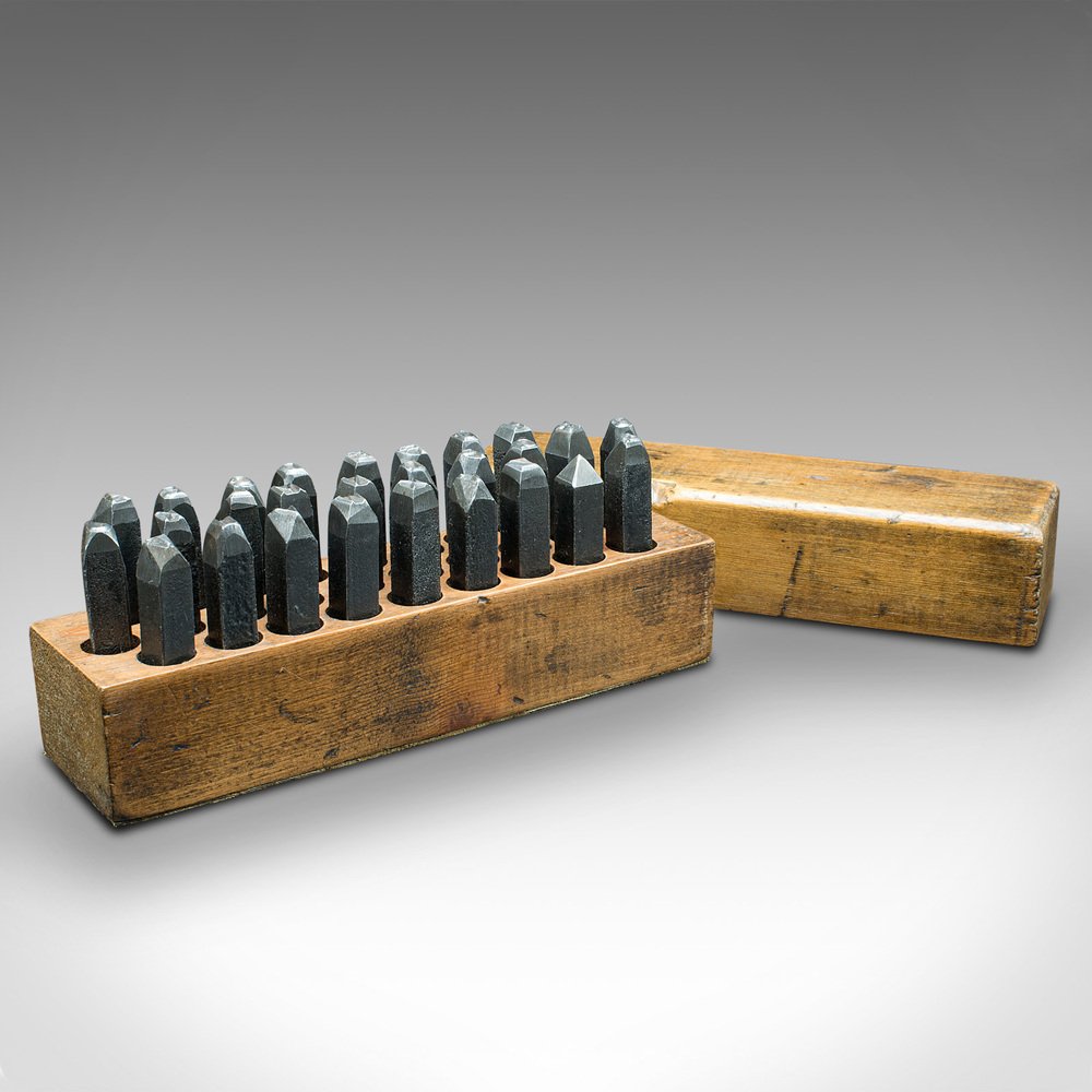 English Steel Engineers Letter Punch Blocks, 1890s, Set of 2 for sale