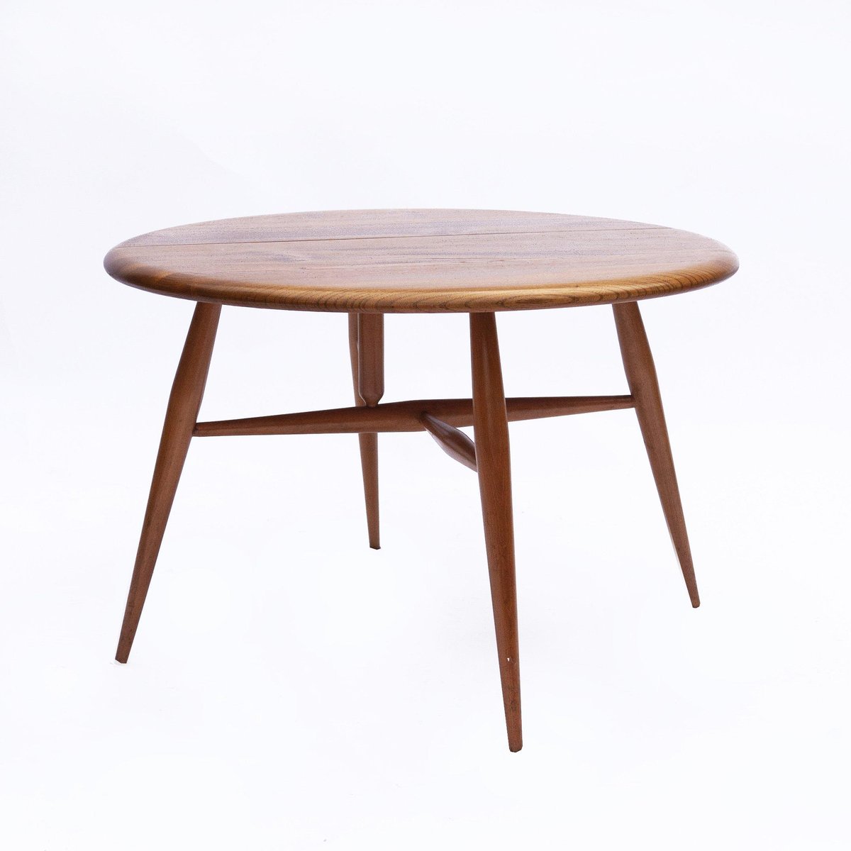 Vintage Drop Leaf Round Coffee Table attributed to Ercol, 1960s for