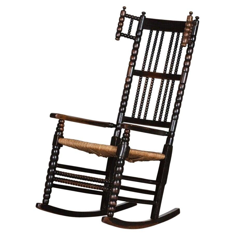 Ash & Elm Bobbin Turned Rocking Chair by Ernest Gimson, 1890s for sale ...